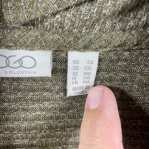 Logo by Lori Goldstein Cardigan Sweater Women's Plus 2X Brown Open Front - Picture 5 of 11